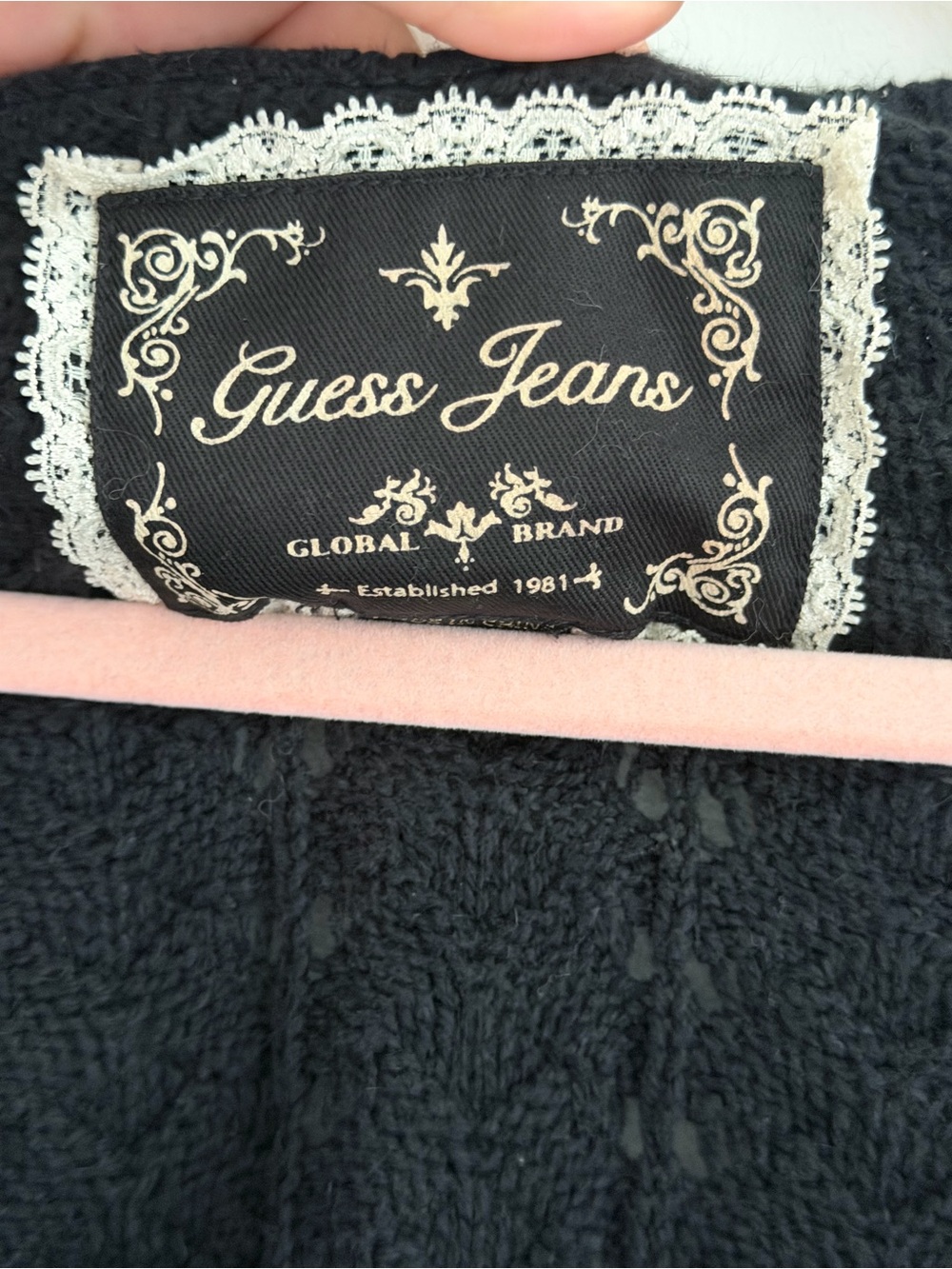 Guess Black Vintage Sweater #y2k - Picture 3 of 4